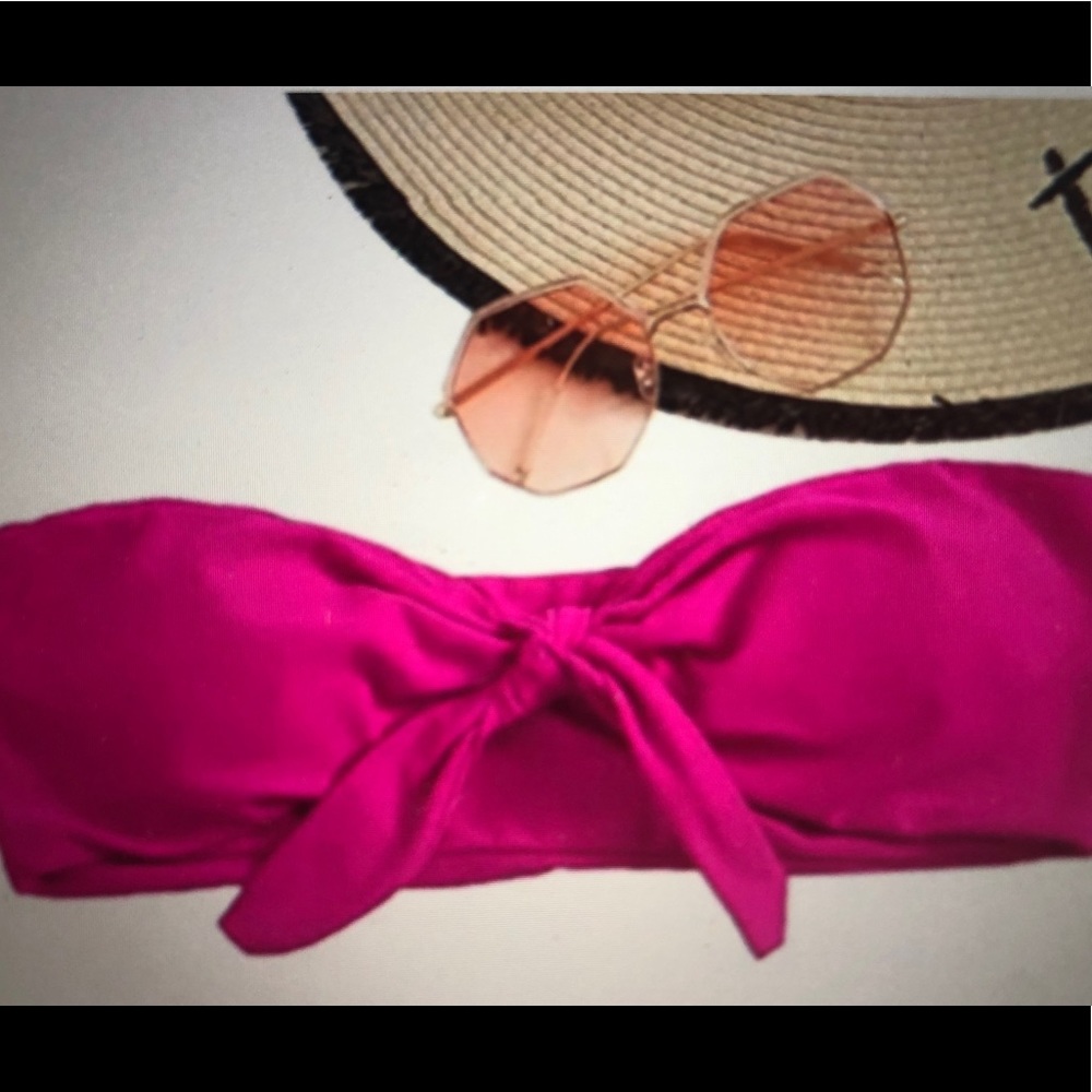 Hot pink bandeau swim top